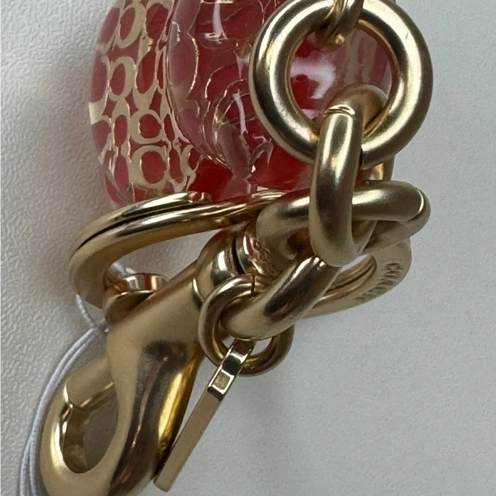 Coach Resin Gummy Bear Bag Charm Gold/Wine CK062 Keychain - Picture 14 of 16